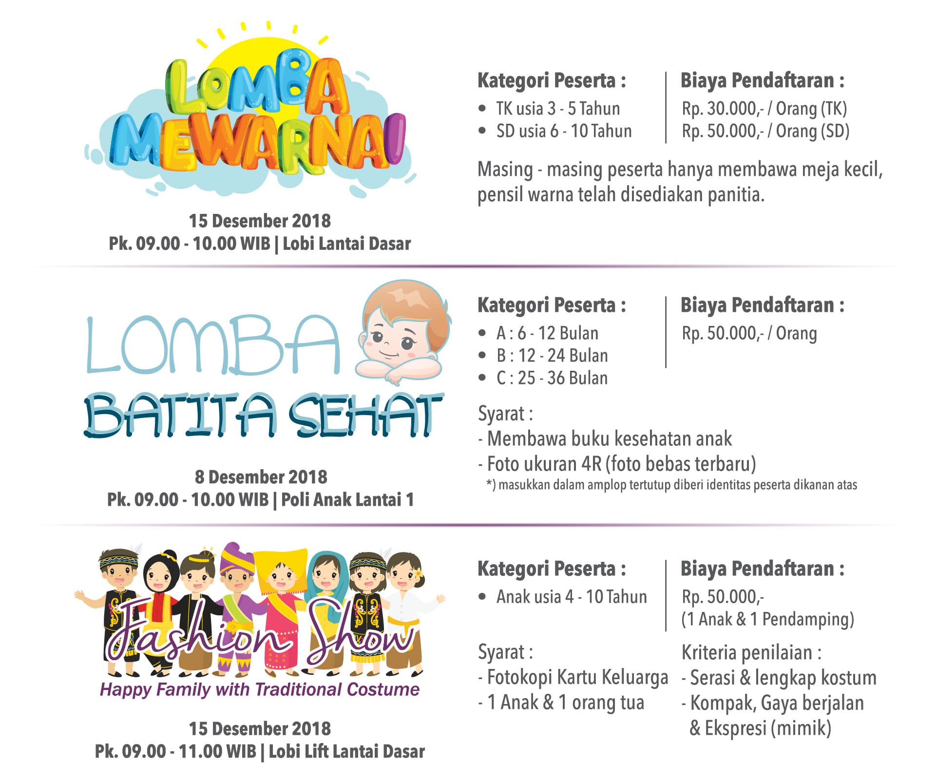 kegiatan lain yang dapat buah hati anda ikuti untuk meramaikan acara HUT ke – 3 Ciputra Hospital CitraGarden City dengan hadiah uang tunai total jutaan kegiatan lain yang dapat buah hati anda ikuti untuk meramaikan acara HUT ke – 3 Ciputra Hospital CitraGarden City dengan hadiah uang tunai total jutaan